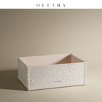 Rectangular storage box, ivory