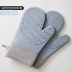 [Blue and Gray 2 Pack] Silicone Thickened Cotton Gloves