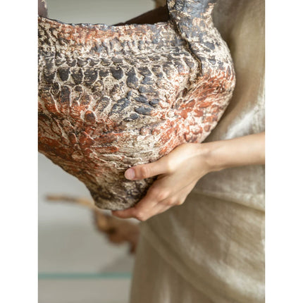 Handmade Ceramic Conch Vase | Wabi-Sabi Style | DC412
