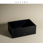 Ebony black rectangular handmade large storage box