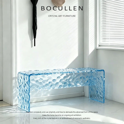Ice Crack Acrylic Bench | Entryway Shoe Changing Stool