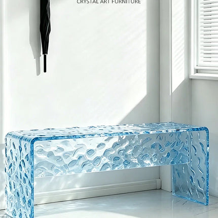 Ice Crack Acrylic Bench | Entryway Shoe Changing Stool