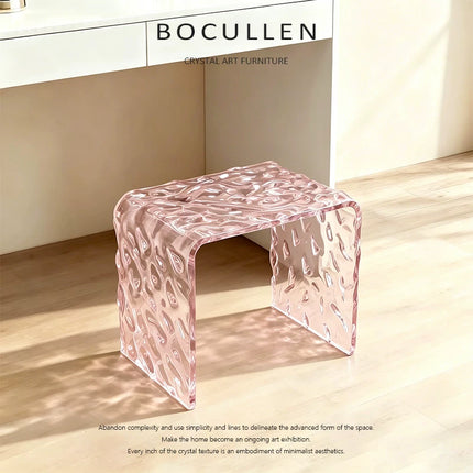 Ice Crack Acrylic Bench | Entryway Shoe Changing Stool