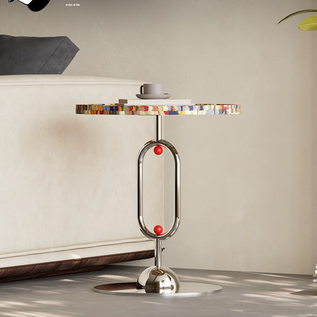Round Art Designer Side Table | Italian Luxury Style