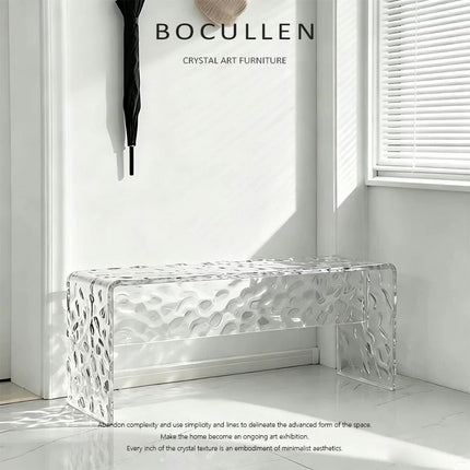 Ice Crack Acrylic Bench | Entryway Shoe Changing Stool