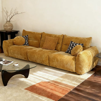 Retro Yellow Cloth Sofa | French Elegance | 130221100S001035