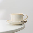 White Shino Coffee Cup with Saucer