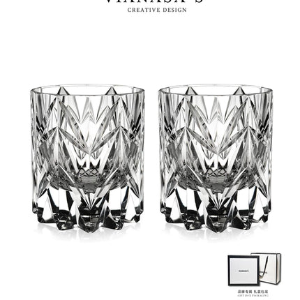 K9 Crystal Whiskey Glasses, Edo Kiriko Cut, Gift Box