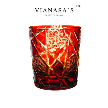Handmade Edo Kiriko Crystal Whiskey Glass Twilight of the Gods Variant