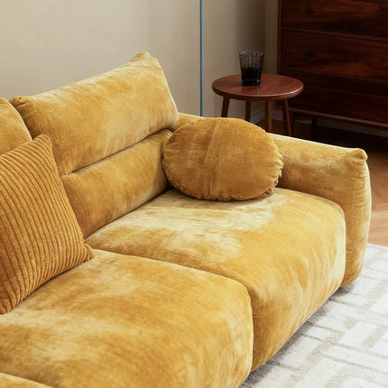Retro Yellow Cloth Sofa | French Elegance | 130221100S001035