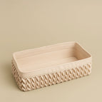 Cream apricot rectangular storage box (wave pattern series)