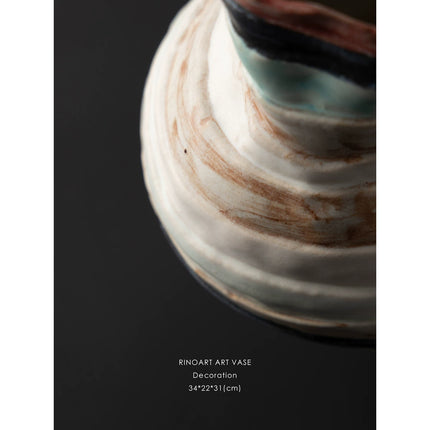 Irregular Painted Art Wide Mouth Vase | Gold Coast | DC508