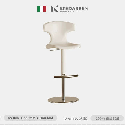 Saddle Leather Swivel Bar Stool | Modern Minimalist