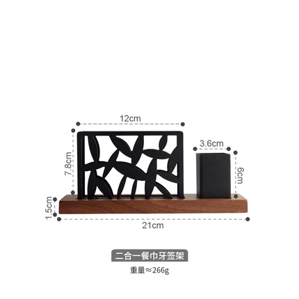 Napkin Holder and Toothpick Holder Set - Black