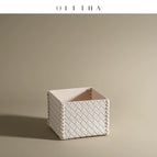 Woven apricot handmade square box 10*10*8