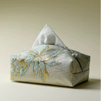 Brocade Embroidered Tissue Box - Leaves