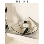 Triangular Contrast Color Storage Tray - Milk Tea Small