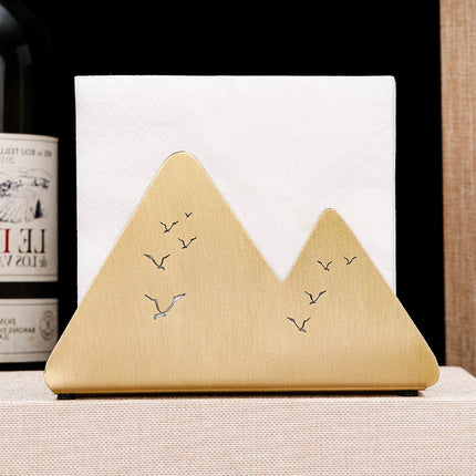 Handmade Australia Brass Tissue Holder Double Peak Stainless Steel