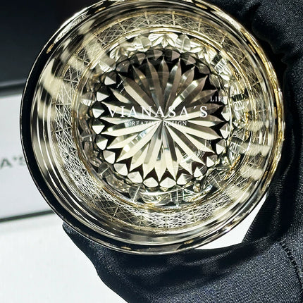 Handmade Edo Cut Crystal Whiskey Tumbler with Meteor Moon Pattern