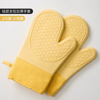 [Yellow Pack of 2] Silicone Thickened Cotton Gloves