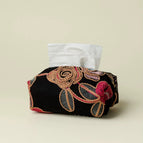 Fabric tissue box-spiral pattern weave