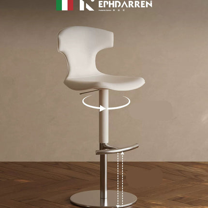Saddle Leather Swivel Bar Stool | Modern Minimalist
