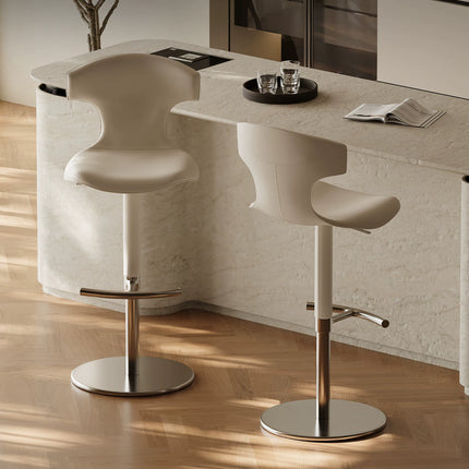 Saddle Leather Swivel Bar Stool | Modern Minimalist