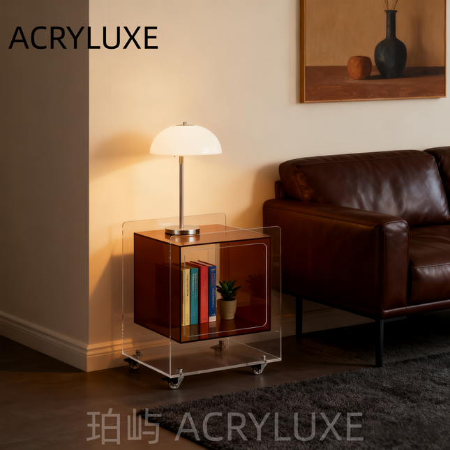 Acrylic Rolling Nightstand Storage Side Table | 211