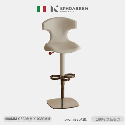 Saddle Leather Swivel Bar Stool | Modern Minimalist
