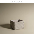 Braided matte gray handmade square small box 10*10*8