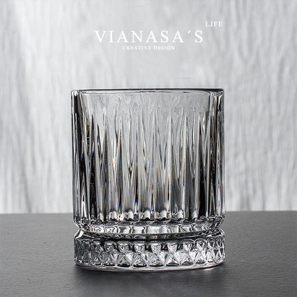 Lead-Free Crystal Whiskey Tumbler 230ml | Striped Glass