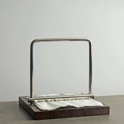 Vintage Metal and Wood Square Napkin Holder
