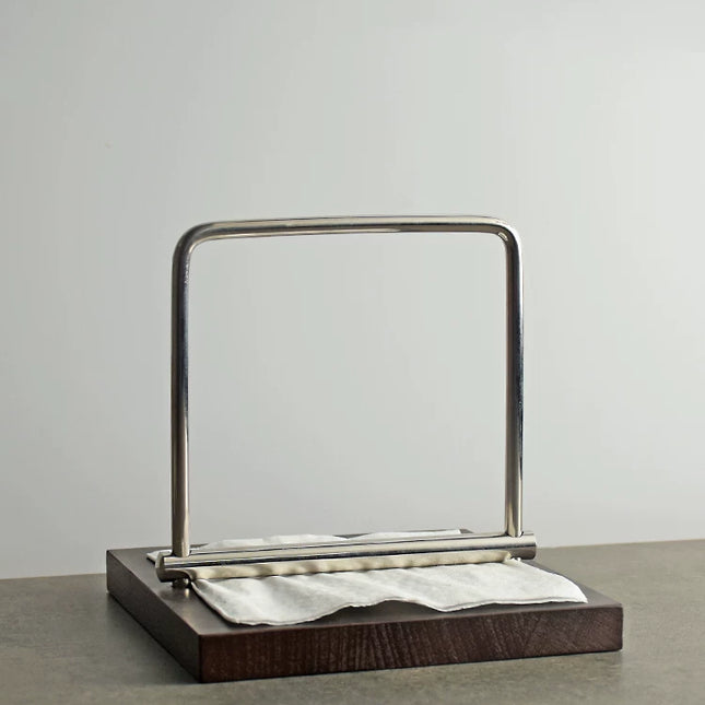 Vintage Metal and Wood Square Napkin Holder