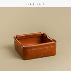 Coffee brown square frame (wrinkle pattern 20*20*8cm)
