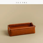 Coffee brown rectangular frame (wrinkle pattern 28*14*8cm)