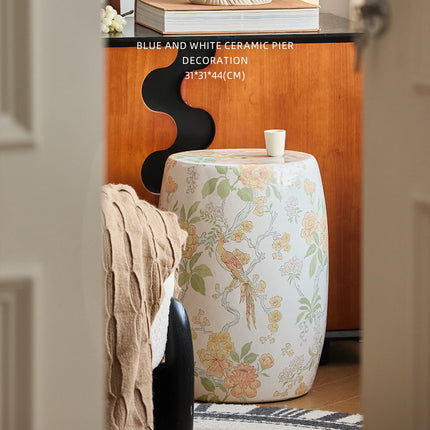 Chinese Floral Birds Ceramic Drum Stool | 6227347606144