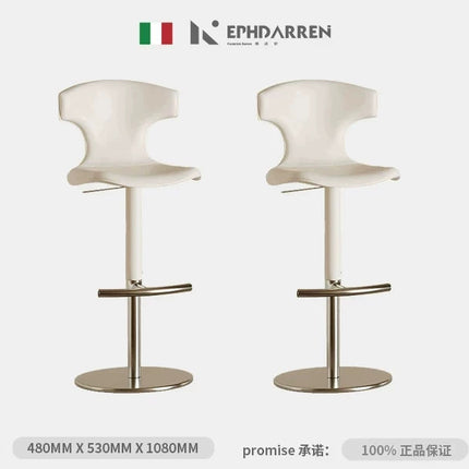 Saddle Leather Swivel Bar Stool | Modern Minimalist
