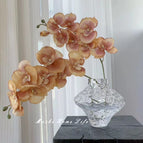 Two dark brown + valley pattern vases