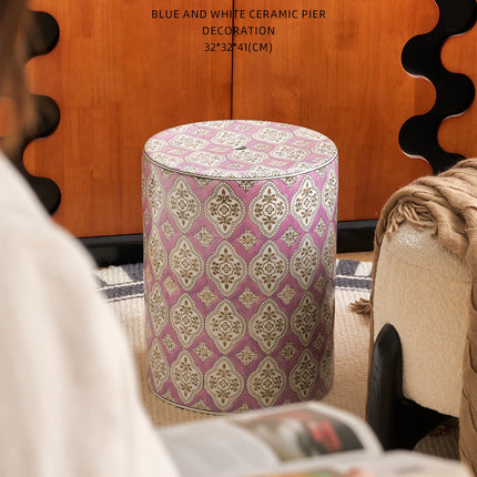 Ceramic Drum Stool | Vintage Chinese Style