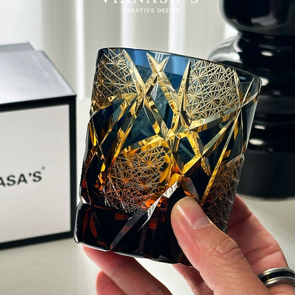 Handmade Edo Kiriko Crystal Whiskey Glass Twilight of the Gods Variant