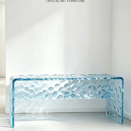 Ice Crack Acrylic Bench | Entryway Shoe Changing Stool