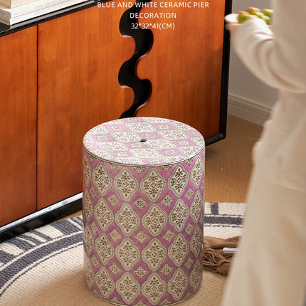 Ceramic Drum Stool | Vintage Chinese Style