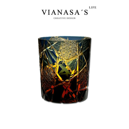 Handmade Edo Kiriko Crystal Whiskey Glass Twilight of the Gods Variant