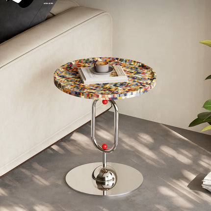 Round Art Designer Side Table | Italian Luxury Style