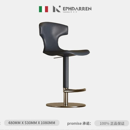 Saddle Leather Swivel Bar Stool | Modern Minimalist