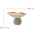 Red Clam Shell - Travertine Round Bottom