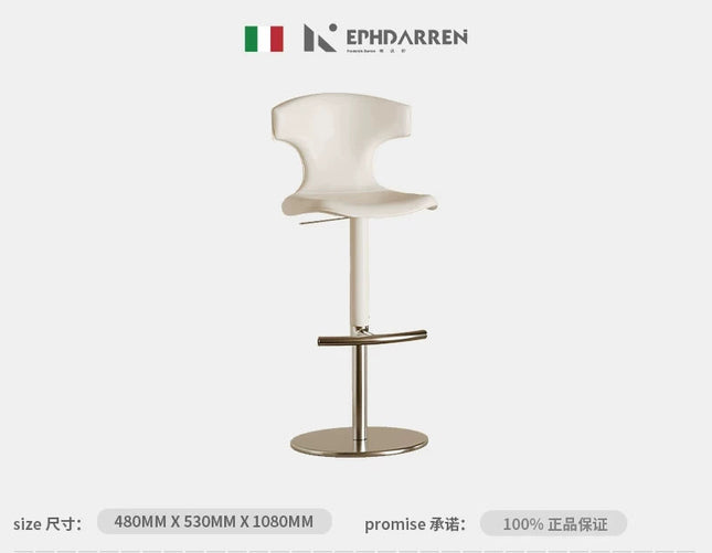 Saddle Leather Swivel Bar Stool | Modern Minimalist