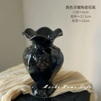 Black relief vase