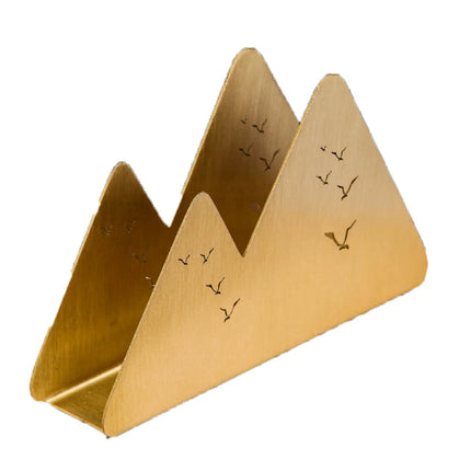 Handmade Australia Brass Tissue Holder Double Peak Stainless Steel