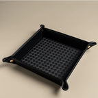 Black (large) square woven button storage box